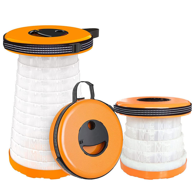 Outdoor Telescopic Folding Stool With Light Colorful Portable Folding