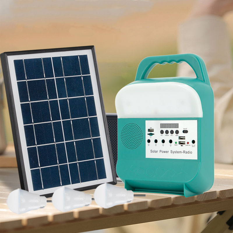 Outdoor Portable Solar Home Light System Kit Mini Power Led Charging Monocrystalline