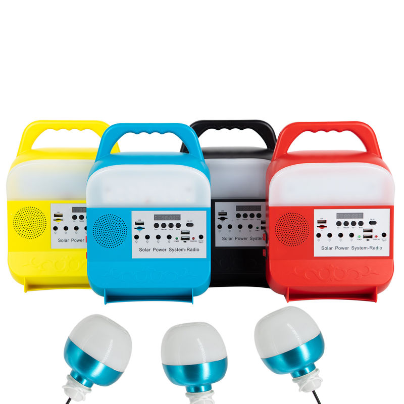 Rechargeable Home Energy Lighting System Kit Solar Bulb Set With Radio With USB Port