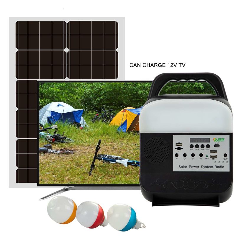 12W Portable Solar Energy Panel Emergency Lighting System With Light For Home
