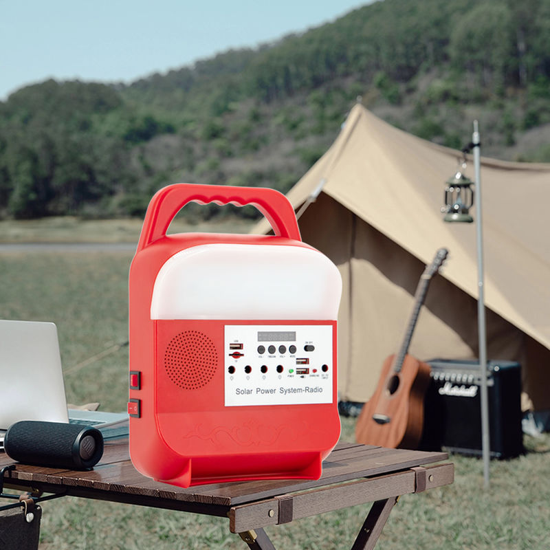 Portable Solar Panel Kit Charging Lighting System With Lithium Battery For Camping