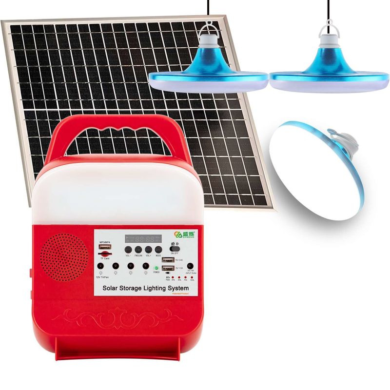 Home 12v DC Solar Lighting Energy System Mini Portable 25w Ups Portable Home Mp3