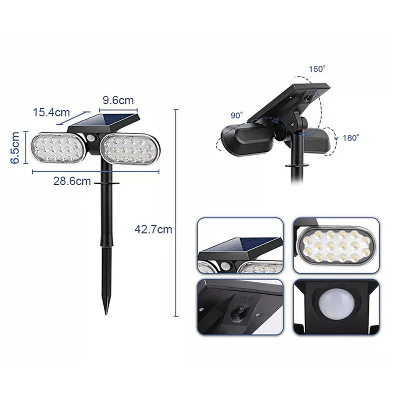 IP65 Waterproof Solar Power Garden Lights Stick Lawn Stake Outdoor Pathway Yard LED