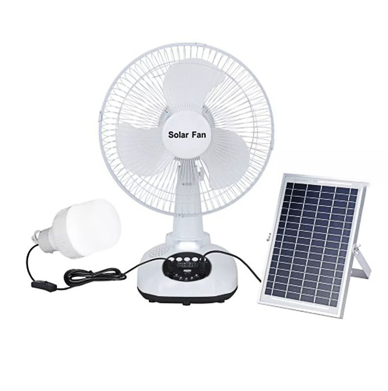 Portable Solar Outdoor Electric Fan For Camping Charging Table Power Bank 12 Inch