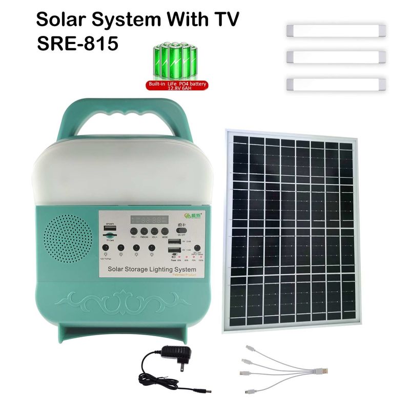SRE-815 Solar Emergency Lights With 10h Working Time Solar Plate For Home Electricity