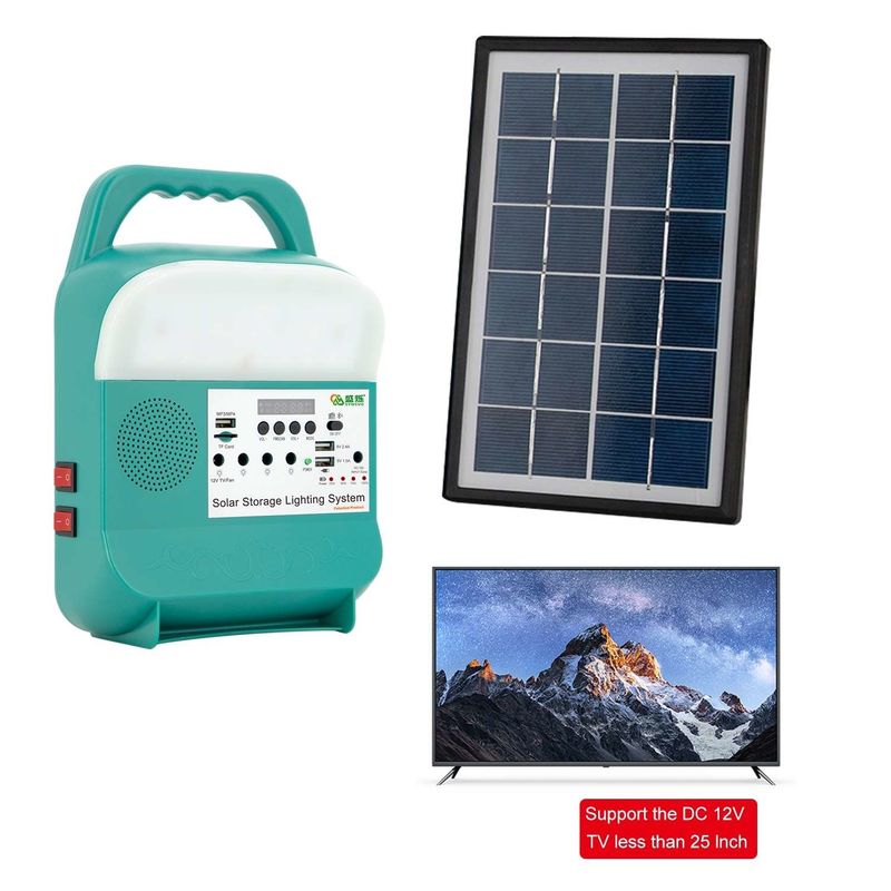 12V Portable Home Solar Lighting System Energy USB Charging For Indoor