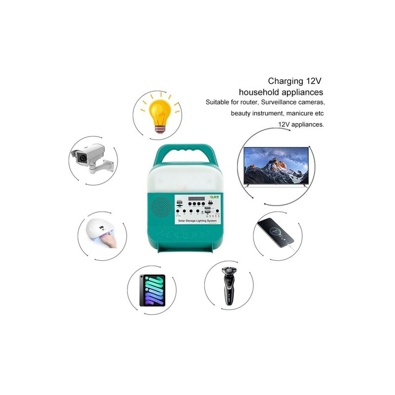 80W 10000mAh Portable Solar Power Station With DC USB LED Light Battery Generator