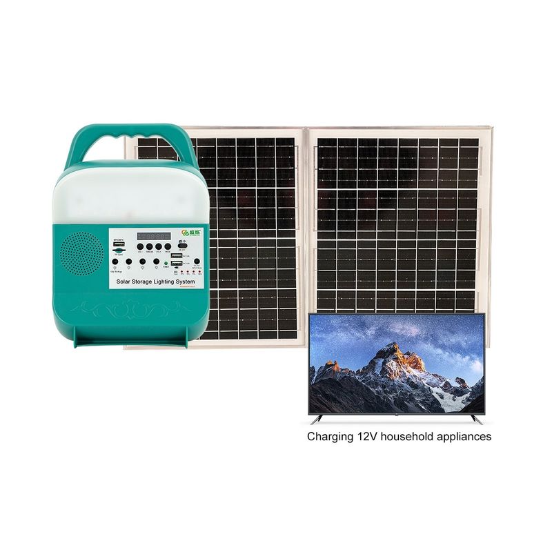 80W 10000mAh Portable Solar Power Station With DC USB LED Light Battery Generator