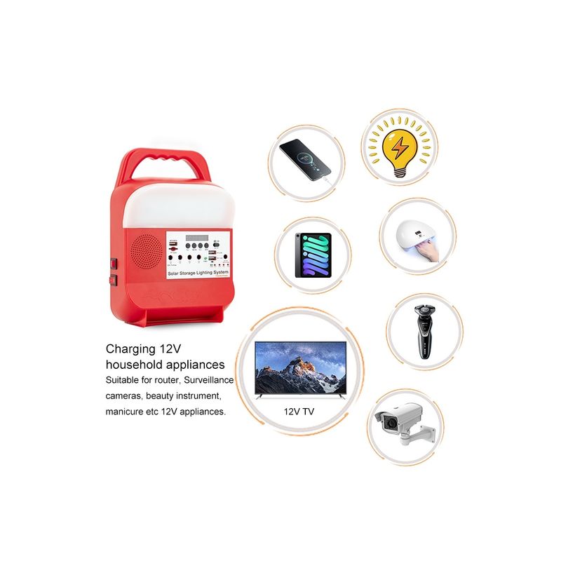 Outdoor Portable Solar Power Station Power Bank Station Rechargeable Camping Solar Flash Light