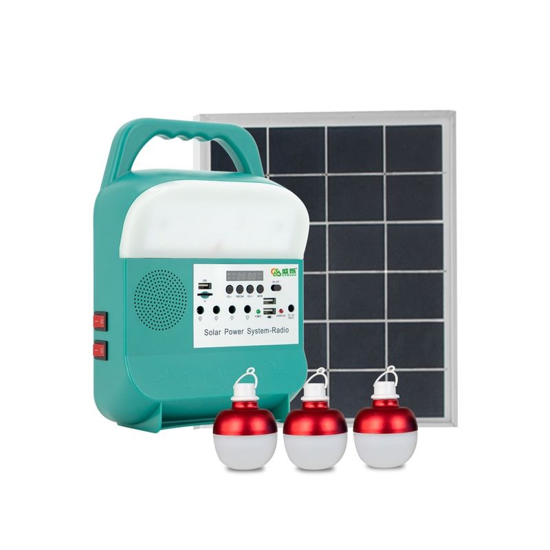 9W Solar Power Lighting Kit LED Bulbs Wall Portable Station Phone Charger SRE-689