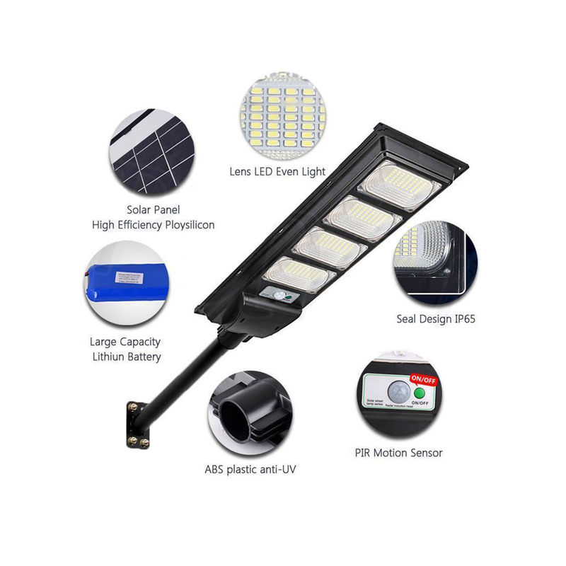 LED Street Light Solar Power With Pole Remote Control Sensor Waterproof Lamp High Lumen Outdoor Led Solar Street Light