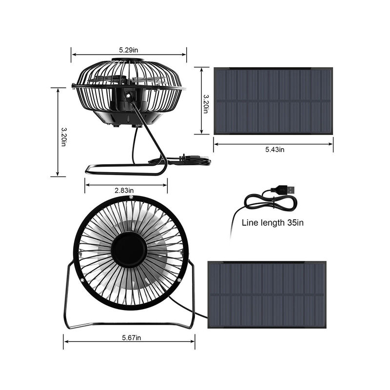 Rechargeable Power Solar Panel Energy Solar Electric Fan Lanterns Home Camping Solar Fan Led Light