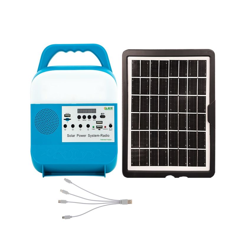 Solar Power Lighting Systems Solar Generator System 5W Solar Power Kit With Speaker Solar Energy Lighting System