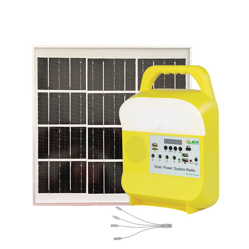 Mini Portable Solar Charging Station Solar Powered Lighting Radios System Kit For Home Use with fan
