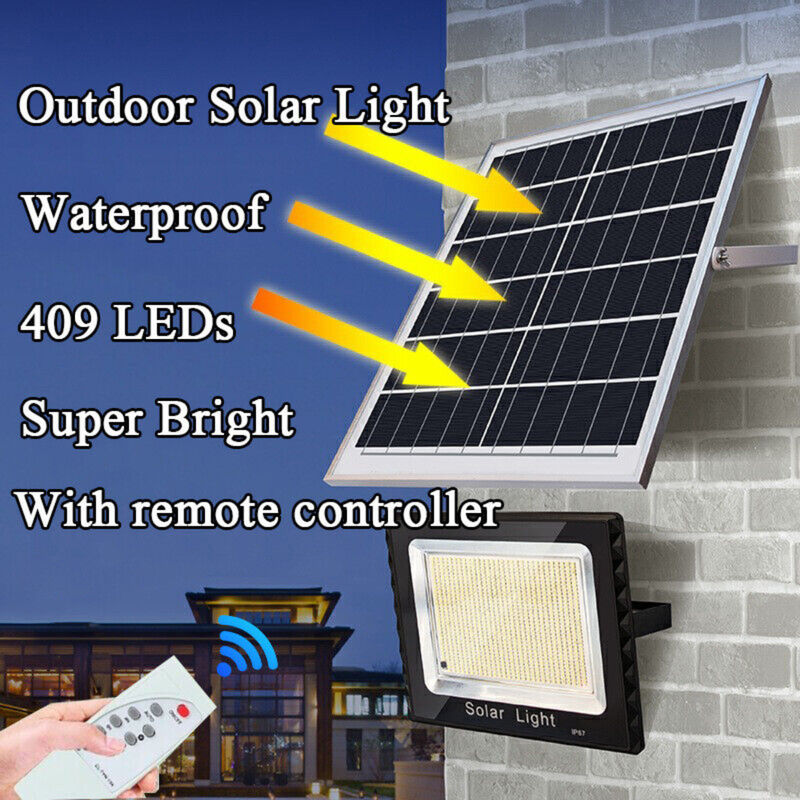 300W Super Power Solar Flood Light Outdoor Street Sport Remote Controller Timing