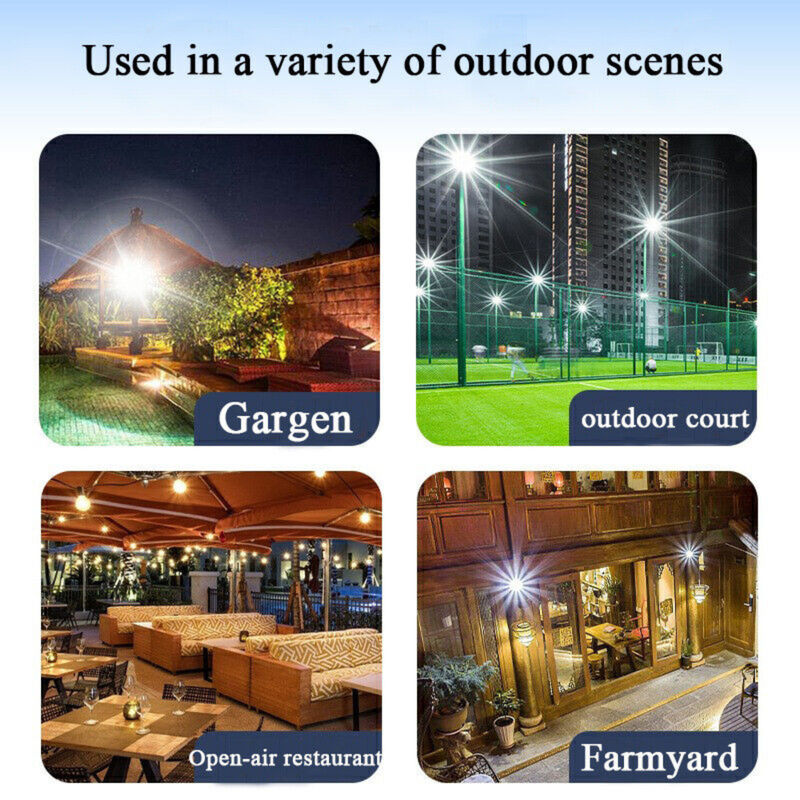 3000lm Waterproof Solar Flood Garden Lights ABS Motion Sensor LED Outdoor Projector