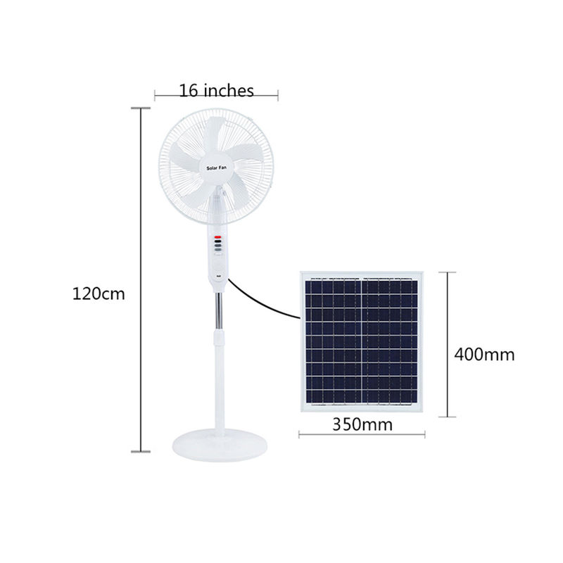 Rechargeable 25W Solar Powered Outdoor Fan 18650 Lithium Battery 3 Wind Gears With Panel
