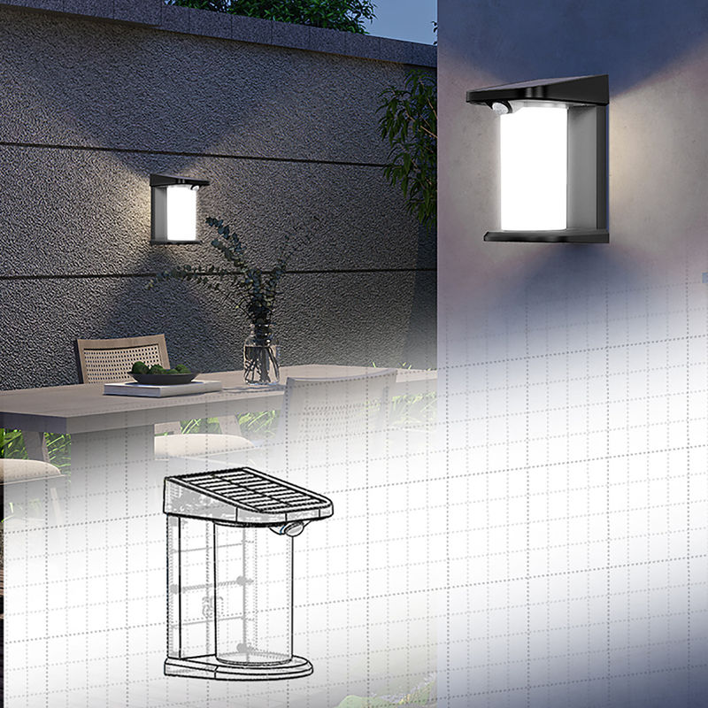 Solar Wall Light CRI 80 6000K-6500K Neutral White -5-50℃ Decorative Motion Sensor Action Solar Wall Mounted Light