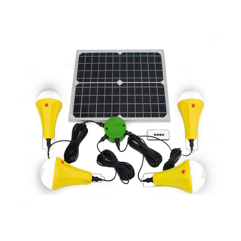 4PCS Solar Powered Light With Switch And 25W Mono Solar Panel For Outdoor
