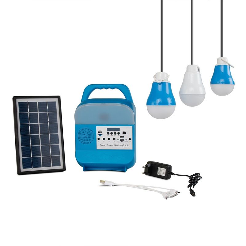 3W 12PCS SMD LED Small Solar Lighting System Outdoor Camping Mobile Power Supply