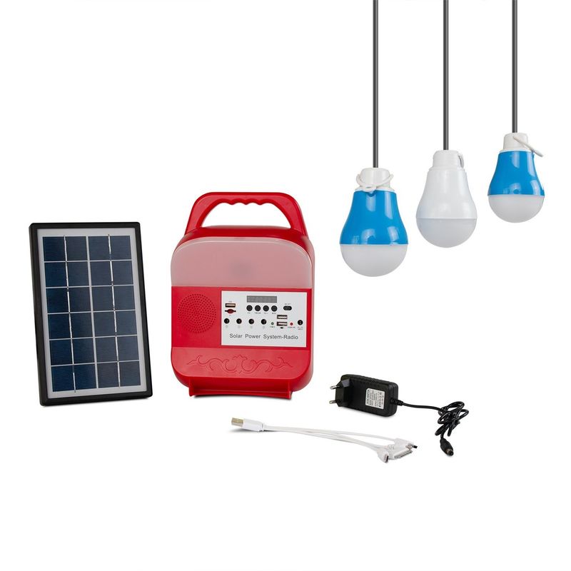 3W 12PCS SMD LED Small Solar Lighting System Outdoor Camping Mobile Power Supply