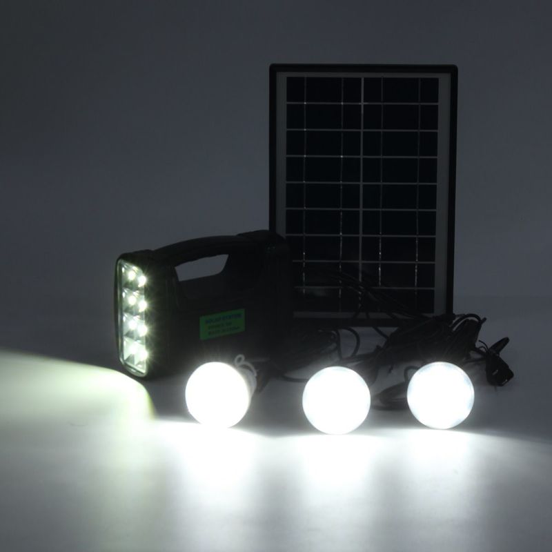 12PCS SMD LED 3W 4W 5W Indoor Solar Lighting Kit With	4Ah Lead Acid Batttery