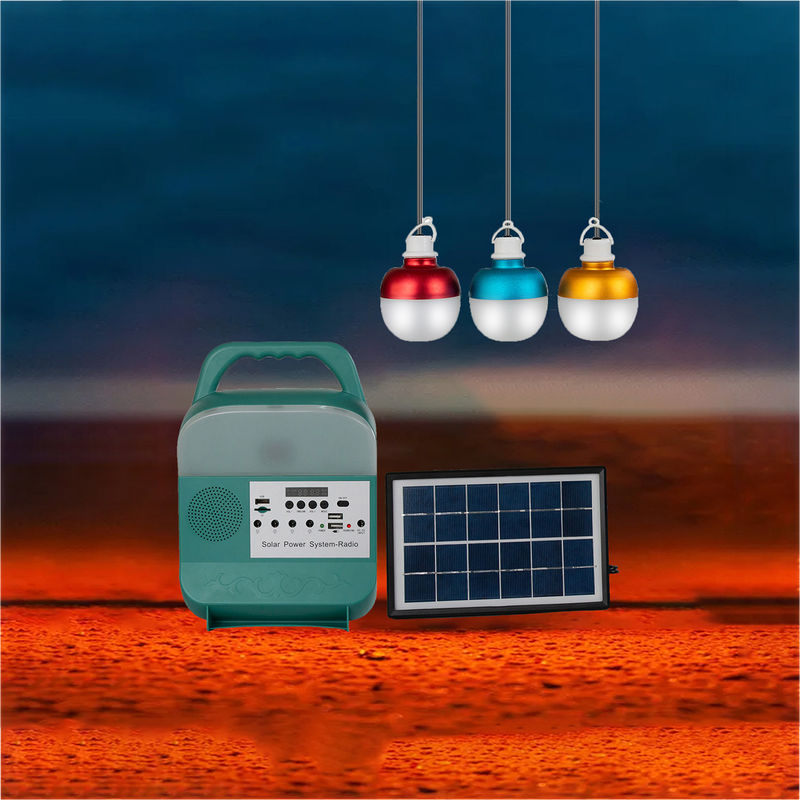 50000H 3 Lights Mini DC Solar Power System 3W 6V Solar Panel Lighting System
