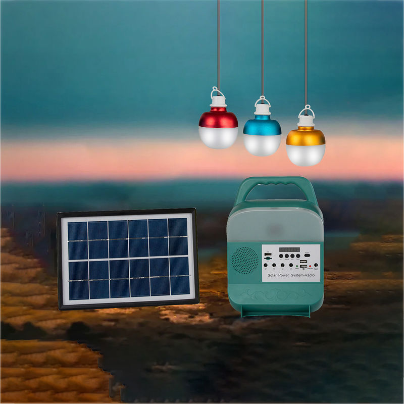 50000H 3 Lights Mini DC Solar Power System 3W 6V Solar Panel Lighting System