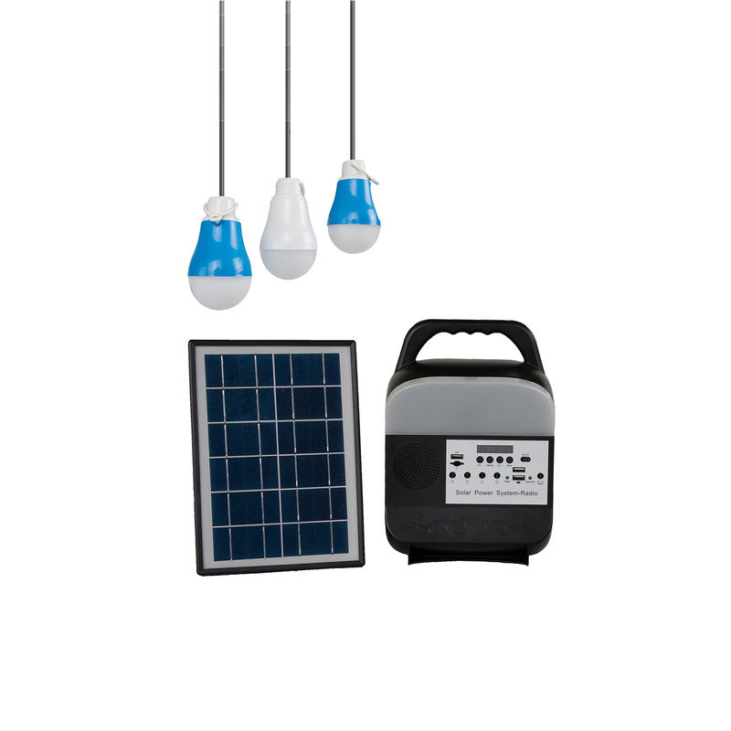 Portable 6 Volt Solar Home Lighting System Colorful Reading Lights With Solar Panel
