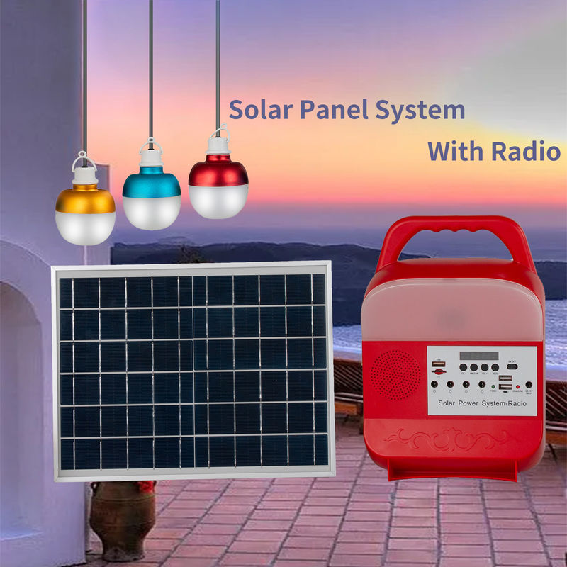 Rechargeable Battery 9W LED 3 Bulb Solar System IP65 Solar Panel Light For Home
