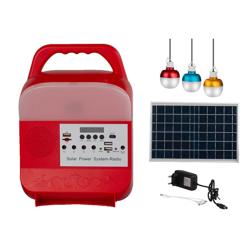 Rechargeable Battery 9W LED 3 Bulb Solar System IP65 Solar Panel Light For Home
