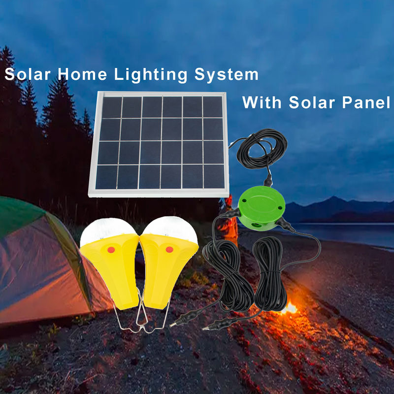 Solar Rechargeable Led Bulb Emergency Lamp Solar Power Panel With Bulb Solar Lights Indoor Bulb Set