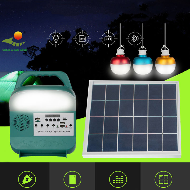 8000mAh Solar Emergency Lights DC Output House Panel System For Fan And Tv Light