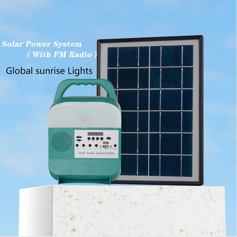 3pcs Portable 5W Solar Generator Home Lighting System 3.7V With Speaker FM Radio