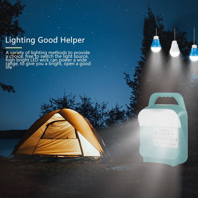 3pcs Portable 5W Solar Generator Home Lighting System 3.7V With Speaker FM Radio