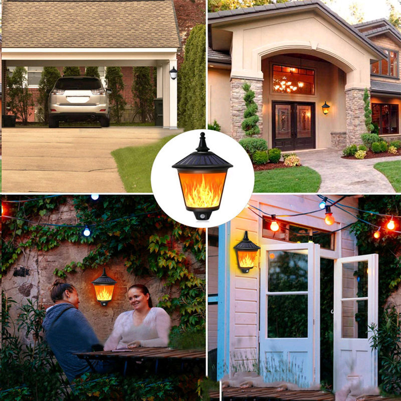 Yard Flickering Flames Wall Lights Outdoor Decorative Hanging Fire Moving Led Lantern