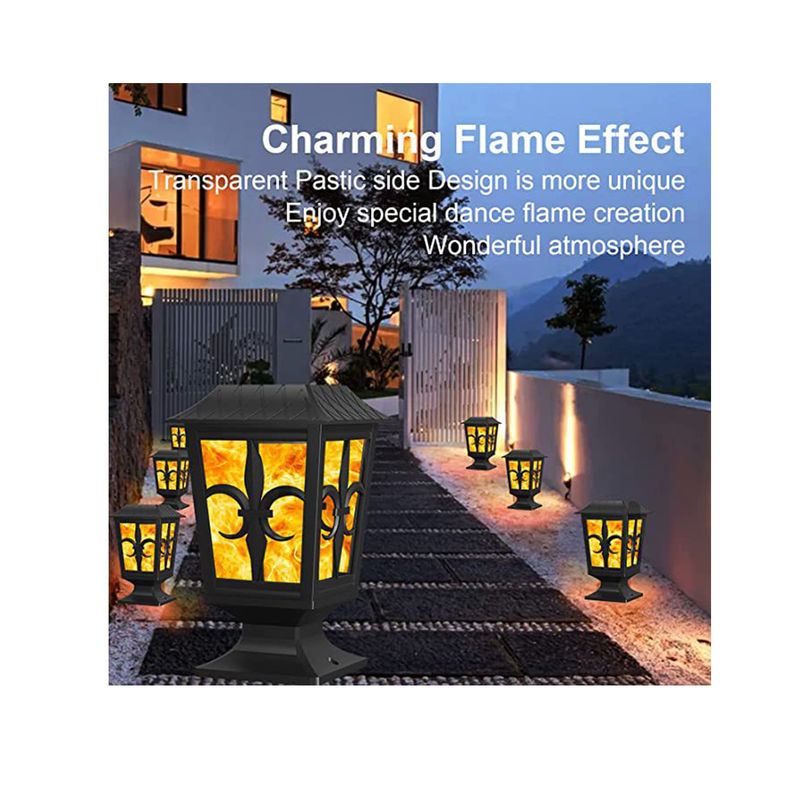 IP 65 Outdoor Solar Wall Lights 3.2V Fire Flame Waterproof Garden LED Wall Lamp