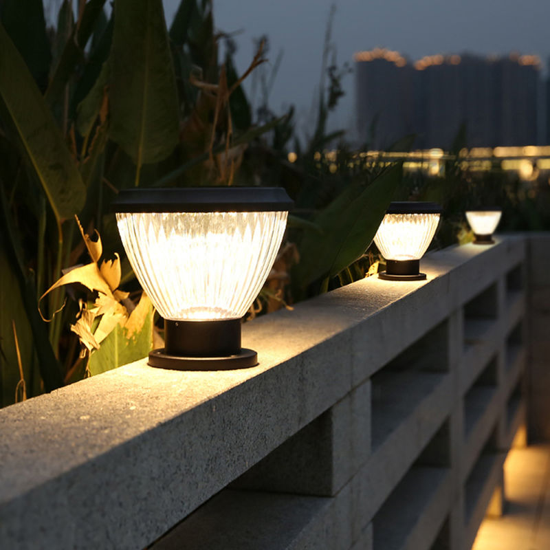 Garden LED Solar Outdoor Waterproof Decoration All In One Lamp Pillar Light