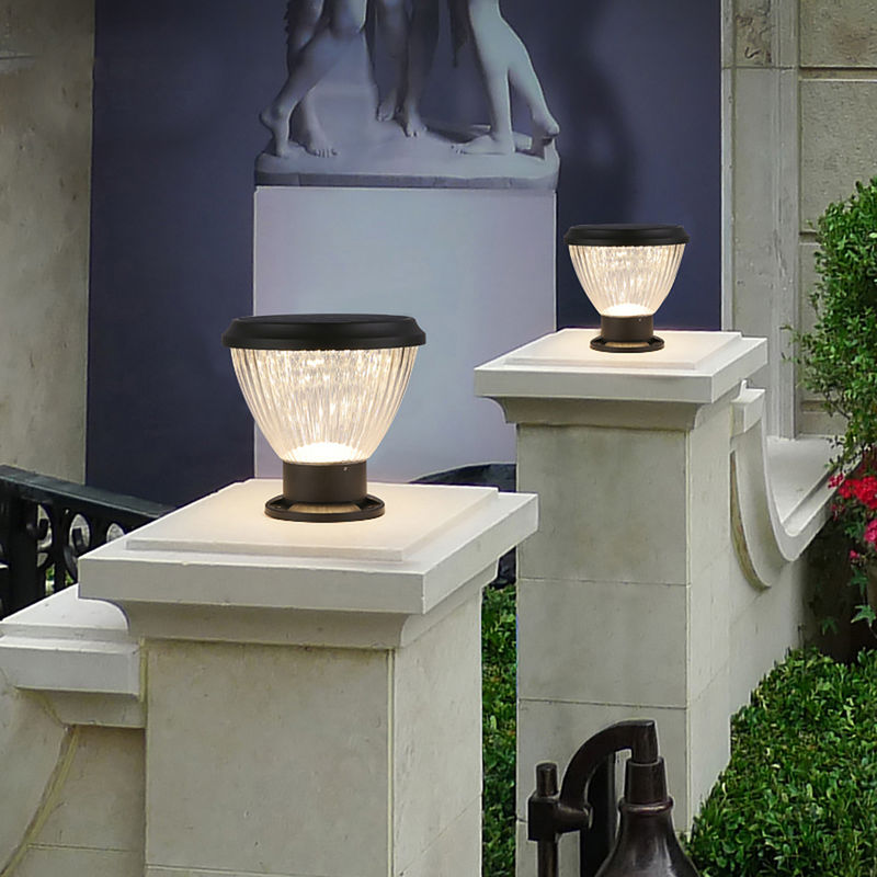 Garden LED Solar Outdoor Waterproof Decoration All In One Lamp Pillar Light