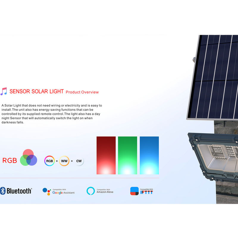 Smart APP Control RGB Color Changing Exterior Outdoor Floodlights Solar Power