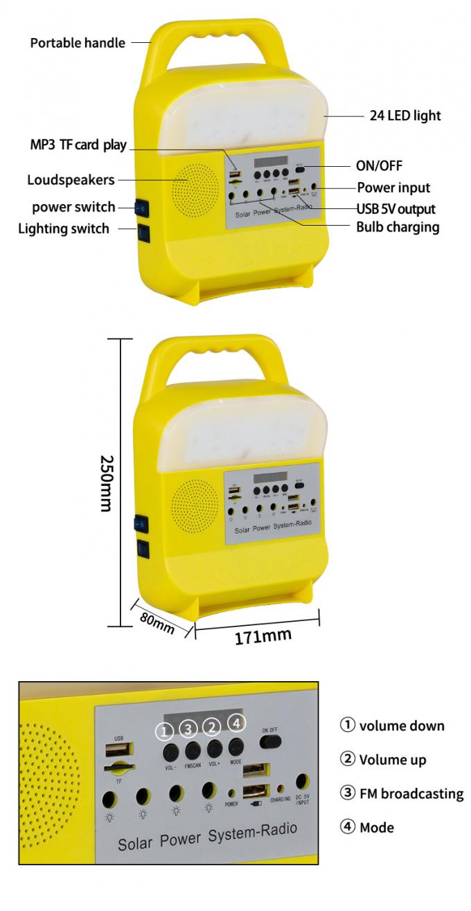 Chargeable Portable LED Solar Energy Small System Reading Entertainment Lighting Multifunctional Lamps