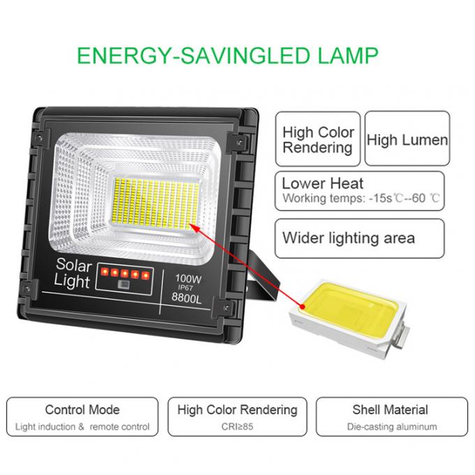 Outdoor 100W Solar Lamp Security LED Solar Flood Light for Garden Street Light Solar Powered