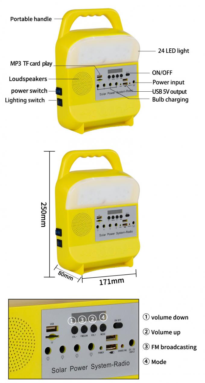 Solar Power Lighting Blackout Emergency Night Market Stall Fishing Friends Night Fishing Car Maintenance Remote Control Lamp