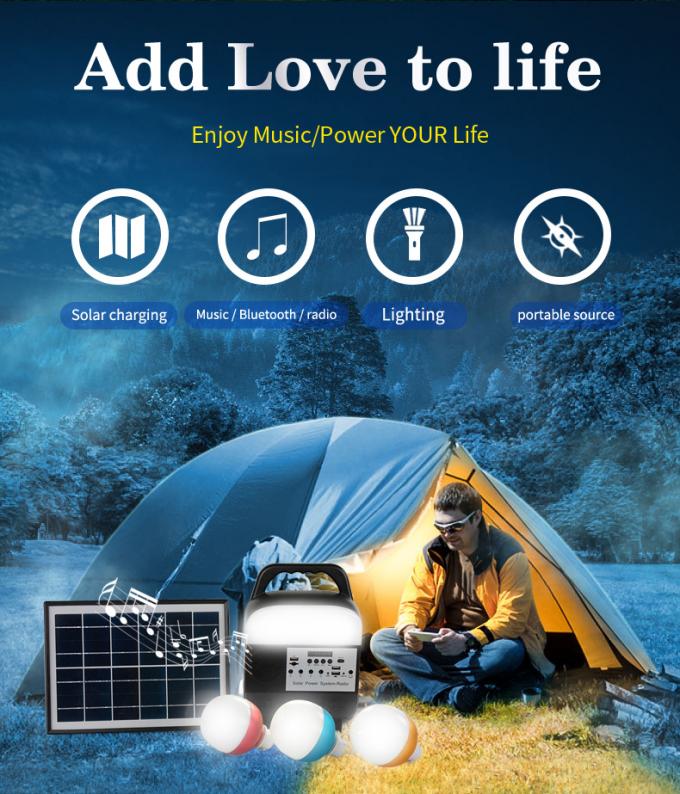 Multi-Functional Solar Panel Power Generation System Integrated Household Outdoor Lighting Mobile Phone Charging Lamp with Radio