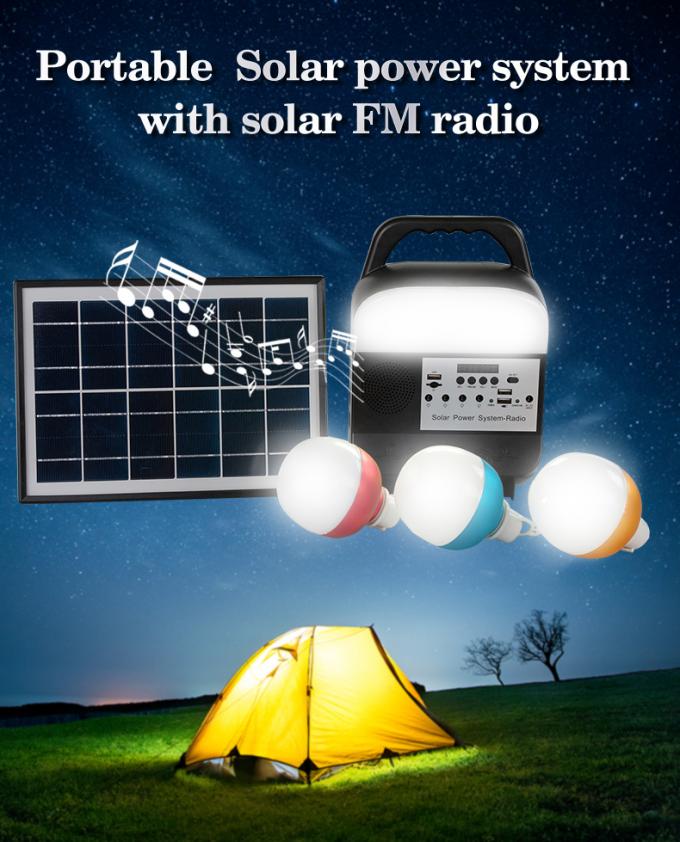 Multi-Functional Solar Panel Power Generation System Integrated Household Outdoor Lighting Mobile Phone Charging Lamp with Radio