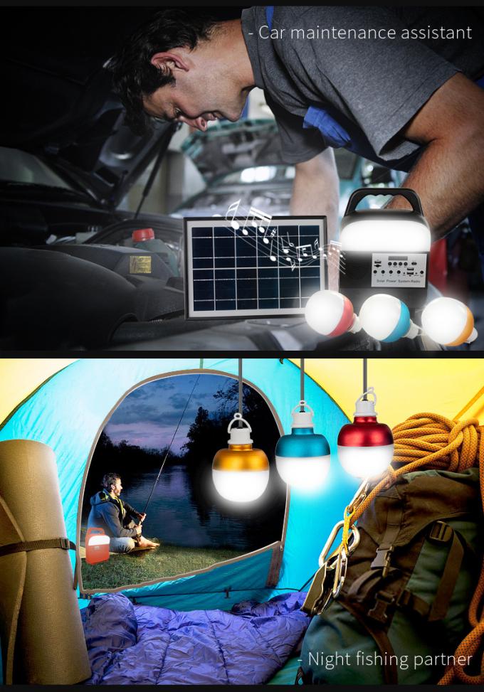 Multi-Functional Solar Panel Power Generation System Integrated Household Outdoor Lighting Mobile Phone Charging Lamp with Radio