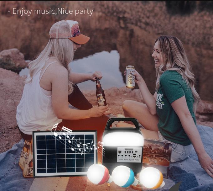 Multi-Functional Solar Panel Power Generation System Integrated Household Outdoor Lighting Mobile Phone Charging Lamp with Radio