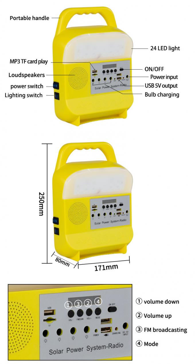 Portable Solar Small System Can Be Rechargeable LED Bulb Outdoor Emergency Backup Power Supply