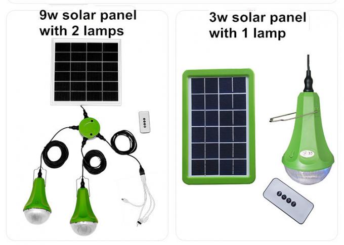 Solar Lighting Kit Panel 6W 6V LED Bulb Lamps