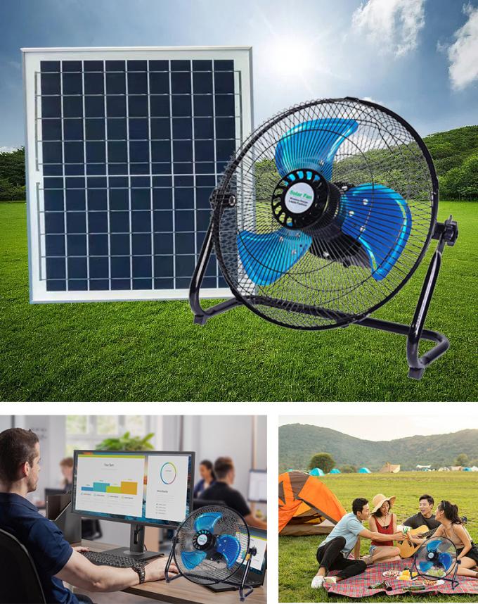Chargeable Ac Chargeable Solar Powered Panel Fan 12W AC Charging 3 Durability Eco ...